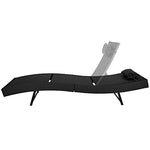 TecTake Tumbona Chaise Longue de Poli ratán Tumbona de jardín Silla de terraza (Negro | no. 402057)