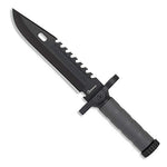 Cuchillo Albainox 32537, Negro con Pedernal y Afilador, Brújula, Hoja 19 cm. Mango de ABS para Caza, Pesca, Camping, Outdoor, Supervivencia y Bushcraft