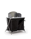 KG KITGARDEN - Armario Camping con Paraviento, 88x47x80 cm, Negro, Cabinet BBQ