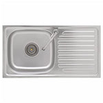 vidaXL Fregadero de Camping de Un Seno y Grifo Lavabo Cocina de Jardín Garaje Patio Balcón Terraza Exterior Autocaravana Escurridor Acero Inoxidable