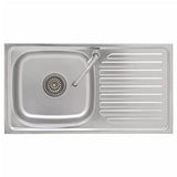 vidaXL Fregadero de Camping de Un Seno y Grifo Lavabo Cocina de Jardín Garaje Patio Balcón Terraza Exterior Autocaravana Escurridor Acero Inoxidable