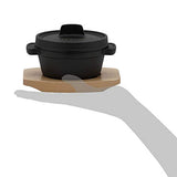 BBQ-Toro Mini Dutch Oven con Base de Madera | Ø 11 cm | Horno Holandés | Quemado