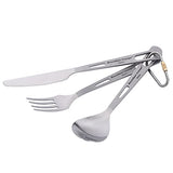 Boundless Voyage Cuchillo de Cocina de Mesa de Titanio Cuchillo y Tenedor para Acampar Uso en el hogar Juego de Cubiertos para Viajes de Viaje