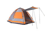 Lumaland Where Tomorrow Tienda de campaña Familiar para 4 Personas con toldo Solar Tienda de campaña instantánea - 340 x 280 x 185 cm - Impermeable, Robusta, Sistema Quick Up - Gris