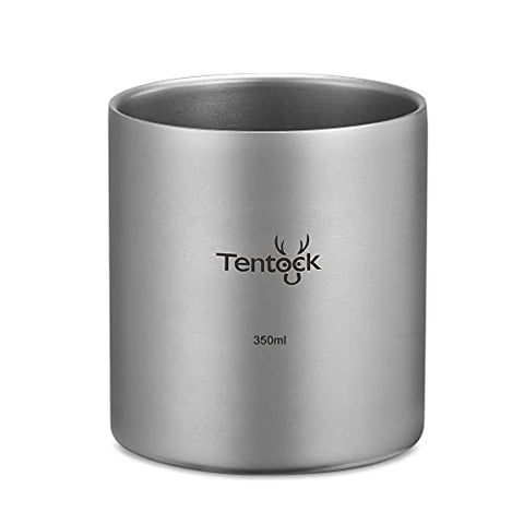 Taza de Titanio Portátil para Camping, Senderismo, Cocina, pícnic 350 ml / 450 ml