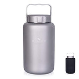 Boundless Voyage 600 ml Camping Titanio Botella de Agua con asa Té Café Vino Cantina Amplia Boca Beber para Practicar Senderismo al Aire Libre Ciclismo Deportes