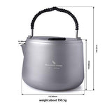 Boundless Voyage - Tetera de Titanio para Exteriores, 1,4 L, Apta para Camping, Senderismo, Escalada, café, té, Agua con Filtro y Tapa con Mango antiquemaduras, Apta para Cocina de inducción