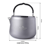 Boundless Voyage - Tetera de Titanio para Exteriores, 1,4 L, Apta para Camping, Senderismo, Escalada, café, té, Agua con Filtro y Tapa con Mango antiquemaduras, Apta para Cocina de inducción