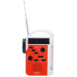 Radio Solar Portátil, Radio Dinamo, Radio Solar AM/FM Radio para Prevención de Desastres, Emergencias, Viajes(red), Linterna Led