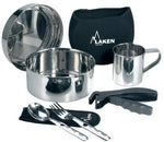 Laken - Bateria acero inox. 17 cm. con funda neopreno y taza