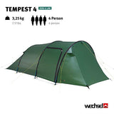 Wechsel Tents Tienda túnel Tempest 4 ZG - 4 Personas, Alta Resistencia al Viento y a la Lluvia, Interior Grande (3 Estaciones)