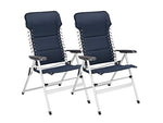 Lot de 2 chaises de camping XXL rembourré – pliable et léger – Fauteuil relax stable avec confort