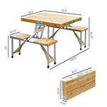 Outsunny Mesa Maleta 4 Asientos 138cm