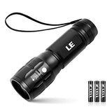 LE Linterna LED Alta Potencia L8000, Portátil Linterna Tactica con 3 Modos de Iluminación, Impermeable IP44 Zoomble Linterna de Mano para Ciclismo, Camping, Senderismo etc. 3 AAA Pilas Incluidas