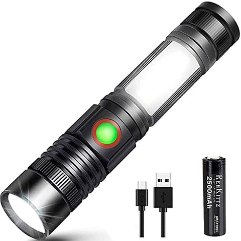 REHKITTZ Linterna LED Recargable Alta Potencia Militar