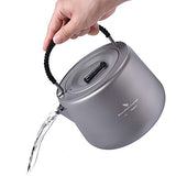 Boundless Voyage - Tetera de Titanio para Exteriores, 1,4 L, Apta para Camping, Senderismo, Escalada, café, té, Agua con Filtro y Tapa con Mango antiquemaduras, Apta para Cocina de inducción