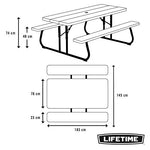 Lifetime - Mesa Plegable 2 Bancos 183cm