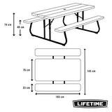 Lifetime - Mesa Plegable 2 Bancos 183cm