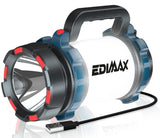 Edimax, Linterna Camping, Luz Led Recargable, Lampara Acampada, Alta Potencia, 4 Modos de Brillo, 3.7V, 4800mAh Li-ion 18650, 1050lm (700lm + 350lm), Iluminacion Frontal y Lateral, Farol Impermeable