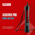 ALTAITREK PRO Filtro de agua para purificar el agua, para emergencias y supervivencia, actividades al aire libre, camping, senderismo, Excursionismo Campamento Acampada. Elimina las bacterias