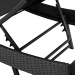 TecTake Tumbona Chaise Longue de Poli ratán Tumbona de jardín Silla de terraza (Negro | no. 402057)