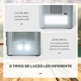 Outsunny Estación de Energía Portátil con Batería de Litio de 614,4Wh Salidas de AC Type-C USB Generador Eléctrico Portátil con Linterna LED de 2 Modos para Viaje Emergencia 29x20,5x21 cm Gris