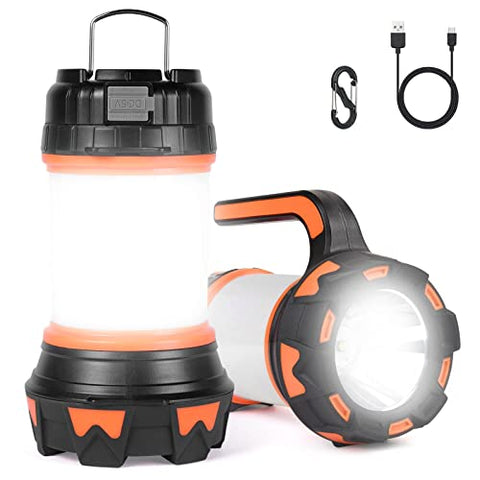 Flintronic Linterna de Cámping, Antorcha LED para iluminación Exterior, 6 Modos, 1000LM Resistente al Agua, Recargables 3600mAh Banco de energía, Perfecta para Senderismo, Pesca, Emergencia