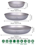 Set de Platos Titanio para senderismo y acampada con bolsa para su transporte