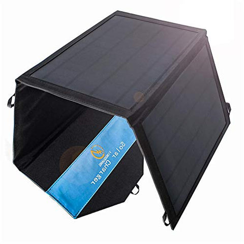 Placa Solar Portátil 21W Cargador solar plegable de 2 puertos USB, impermeable para teléfonos móviles, tabletas y otros dispositivos digitales