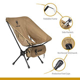 OneTigris Silla de camping plegable para exteriores, silla plegable de pesca con marco 7075 AL para pesca, exterior, senderismo o pícnic, con una capacidad de carga de hasta 150 kg (marrón)