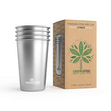 Greens Steel - Taza de Acero Inoxidable Premium, 473ml (Paquete de 4)