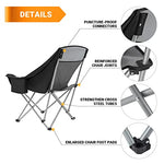 KingCamp Sofá Plegable para Acampada, Asiento Acolchado con Bolsa refrigeradora y Soporte para Tazas, Color Negro y Gris Oscuro Soporta 136 kg