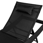 TecTake Tumbona Chaise Longue de Poli ratán Tumbona de jardín Silla de terraza (Negro | no. 402057)