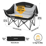 KingCamp Sofa de camping plegable con soporte para vasos