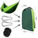 Eastshining Hamaca Colgante 270 * 140cm 300kg Capacidad de Carga Ultra Ligera Nylón de Paracaída Portátil y Transpirable,Ideal para Viaje Jardín, Camping (Color Verde)