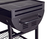 METRO Professional Barbacoa de carbón Deluxe Heavy Duty Party, acero inoxidable/acero, 120.5x59.6x100.8 cm, rejilla ajustable, con 4 ruedas, negro