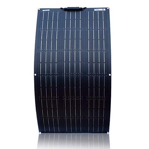 Placa Solar flexible de 100w 12v Módulo monocristalino para autocaravana autocaravana (Black)