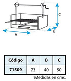 Imex El Zorro 71509 Cajón barbacoa elevador, parrilla inox, 73 x 40 x 50 cm, color negro