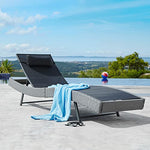 TecTake Tumbona Chaise Longue de Poli ratán Tumbona de jardín Silla de terraza (Negro | no. 402057)