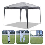 ISE Carpa de Jardín de 3 x 3 m Plegable, Cenador Robusto Impermeable, Garden Tent Resistente al Agua con 4 Paredes Laterales para Reception, Fiesta, Camping, Festival, Cerveza, Gris, ZP3001