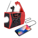 Radio De Emergencia Portátil, Puerto De Carga USB De Manivela Solar Impermeable NOAA Radios Meteorológicas con Am/FM, Alarma, Lámpara De Lectura, Banco De Energía De 2000 MAh