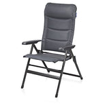 Campart CH-0662 – Silla de camping Napoli, acolchada, textilene, color gris oscuro