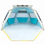 WolfWise Tienda De Playa Bebe 3-4 Personas Carpa de Refugio de Sol Carpa de Sombra para Playa Tienda Campaña con Anti-UV 50 Protección Solar para Al Aire Libre Vacaciones en la Playa