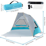 WolfWise Carpa de Sombra para Playa Plegable Ligero UPF 50+ 2-3 Personas Carpa de Refugio de Sol