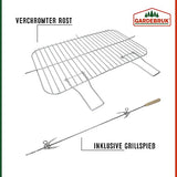 Gardebruk Barbacoa de Carbón Móvil con Ruedas 2 Estantes Pincho para Jardín Exterior BBQ Camping Balcón