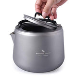 Boundless Voyage - Tetera de Titanio para Exteriores, 1,4 L, Apta para Camping, Senderismo, Escalada, café, té, Agua con Filtro y Tapa con Mango antiquemaduras, Apta para Cocina de inducción