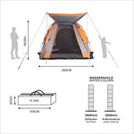 Lumaland Where Tomorrow Tienda de campaña Familiar para 4 Personas con toldo Solar Tienda de campaña instantánea - 340 x 280 x 185 cm - Impermeable, Robusta, Sistema Quick Up - Gris