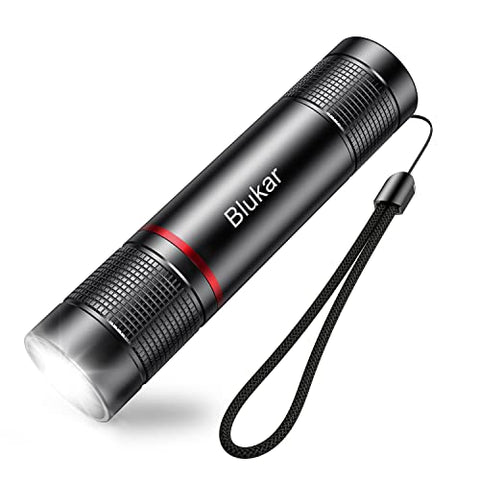 Blukar Linterna LED Recargable, 2000L Super Brillante Linternas Led con 4 Modos, Linterna Táctica de Aluminio Enfoque Ajustable - Ultra Portátil linterna led para Ciclismo, Camping, Montañismo etc.