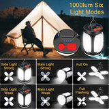 Olycism Lámpara Solar de Camping 4500 mAh Linterna de Camping USB Recargable 6 Modos SOS Resistente al agua y Recargable por USB Lámpara de Solar para Exteriores Lectura Emergencia