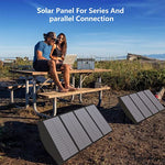 Placa solar plegable de 120 W, ALLPOWERS Cargador Solar Plegable Panel Solar Portátil Celda solar de EE. UU. Con salida MC-4, CC y USB para camping Exterior RV Emergencia Central eléctrica portátil